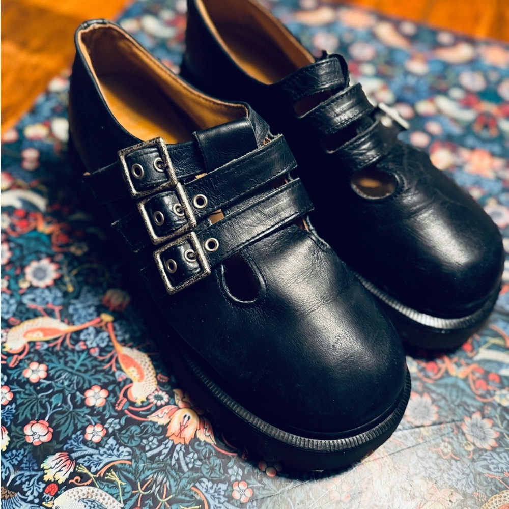 Vintage Dr. Marten Made in England Navy Mary Jane style shoe.